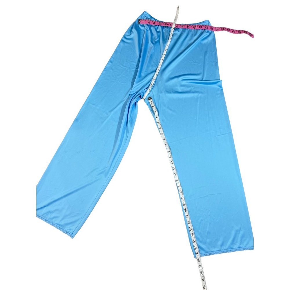 Vintage Shadowline Blue 4 pc Nylon Lace Peignoir Pajama Nightgown Set Size S - M - Picture 2 of 10